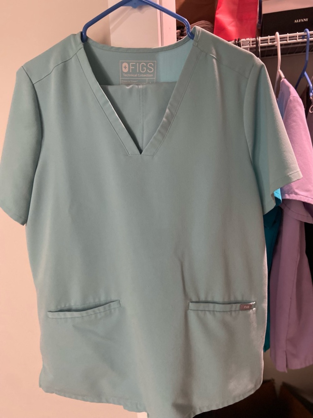 Figs Technical Collection Scrub Top in Seaglass